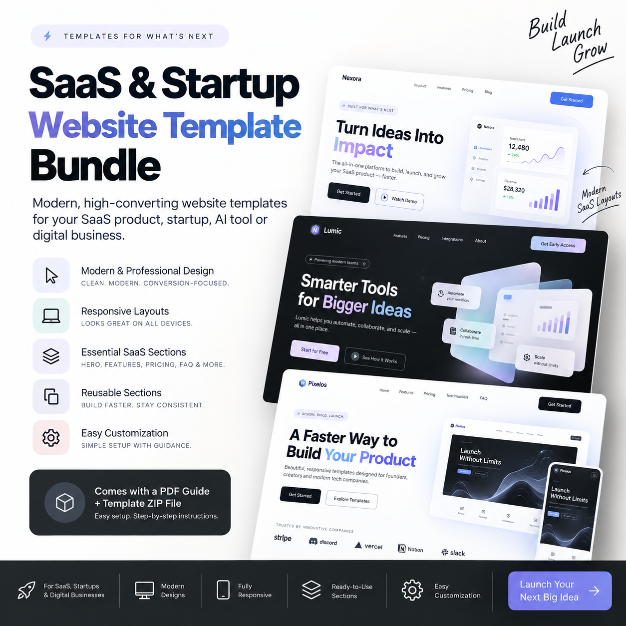 SaaS & Startup Website Template Bundle